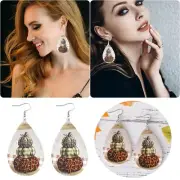 Autumn Thanksgiving Polka Dot Plaid Leopard Pumpkin Earrings Double Sided PU