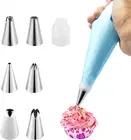 6Pcs Piping Bag and Tips,Cake Decorating Supplies Kit with Pastry Bag for Bak...