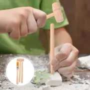 3 sets of Kids Dinosaur Dig Tool Toy Set Wooden Digging Hammer Brush Chisel