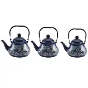 Enamel Tea Kettle Teapot Water Milk Warmer Sturdy with Lid Thickened Enamel