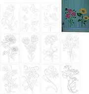 Flower Painting Stencil, Flower Stencils for Painting Wood | Floral Templates Artists' Drawing & Lettering Aids for Adults Kids Furniture Walls
