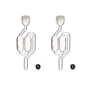 2 x Fermenter Airlock S Bubble Type Air Lock with Grommet Home Brew Beer Win...