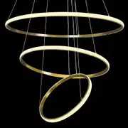 Delessi Marcello LED 3 Ring Aluminium Pendant Light - Tri-Colour - Gold
