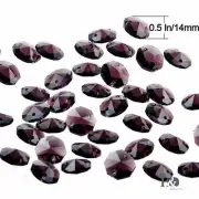 50pcs Grape Purple Crystal Chandelier Parts 14mm Faceted Octagon Glass Beads