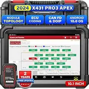 [LAUNCH] X431 PRO3 APEX OBD2 Scanner 2024 Wireless Diagnostic Tool with DBScar VII,OEM Topology Mapping,Online Coding,CANFD DoIP,37+ Services,AutoAuth FCA SGW,HD Trucks Scan,IMMO,10.1 Inch