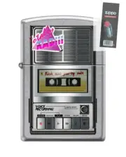Zippo 82287 tape deck player retro vintage 80s 1980s Lighter + FLINT PACK