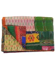 LR Home Traditional Patola Kantha Throw Blanket