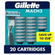 Gillette Mach3 Men's Razor Cartridges - 20 Count Pack, New & Sealed