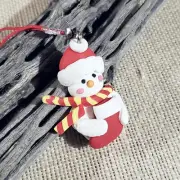 Handcrafted Fimo Clay Snowman Stocking Christmas Zipper Pull