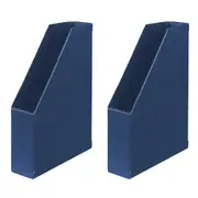 2x Marbig 31cm PVC A4 Magazine File/Paper Office Document Organiser Holder Blue
