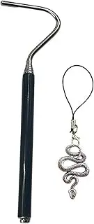 B Baosity Snake Hook Amphibian Handling Tool Lightweight Telescoping Stainless Steel Professional No Harm to Snake Long Reach, Silver Snake Lanyard