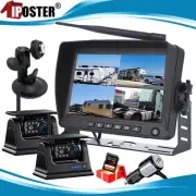Digital Wireless 7"DVR Monitor 2x Solar Backup Camera Magnetic Base+32GB Trailer