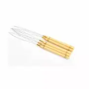 2pcs Wooden Handle Hair Extension Pulling Threader Micro Rings Bead Loop Tools