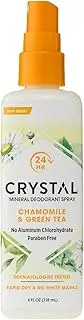Crystal Essence Mineral Deodorant Spray, Chamomile and Green Tea, 118ml