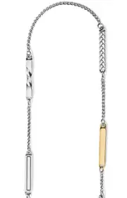Brighton Tapestry Long Necklace silver/gold TAGS $98 w/Dust Bag