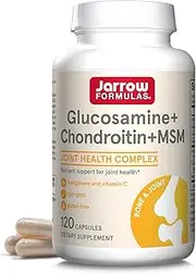 Jarrow Formulas Glucosamine and Chondroitin and MSM, Supports Joint Health, 120 Caps
