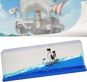 Unsinkable Going Merry Pirate Ship in a Bottle Box, Non Sinking OP Anime Boat Model Fluid Drift Bottle Decorations Desk Decor Ornament for Boys Girls Gift (Going Merry-A)