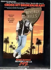 THE JETS-CROSS MY BROKEN HEART SHEET MUSIC-BEVERLY HILLS COP 2-EDDIE MURPHY-RARE