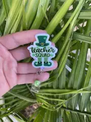 Leprechaun St. Patrick’s Day Teacher Squad Retractable Badge Reel School Staff￼