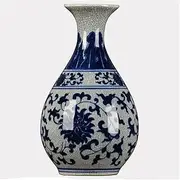 Ceramics Blue and White Home Decoration Crafts Antique Official Kiln Ice Cracked Porch Living Room Dry Vase Furnishings