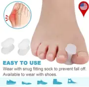 6× Silicone Gel Toe Separator Bunion Toes Spacer Orthotics Pain Relief Soft US