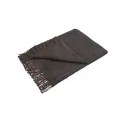 Auskin Alpaca Woven Throw Rug Home Sofa/Lounge Blanket 130x170cm Black/Brown
