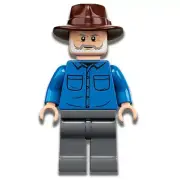 new LEGO Jurassic World Dominion Minifig - Dr. Alan Grant with dark brown fedora