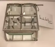 Nicole Miller Home Glass Mirrored Trinket Jewelry Box 3.5x3.5 Lid / 4X4 Base NEW