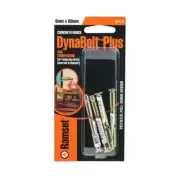 Ramset 6 x 60mm DynaBolt Plus Flat Head Bolt - 4 Pack , flush with the fixture .