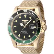 Invicta Men's Watch Pro Diver Automatic Black Brass Dial Steel Bracelet 47967