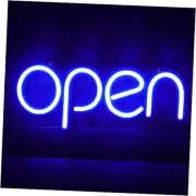 LED Open Sign,16x6 inch Open Sign for Business,With multiple flashing blue