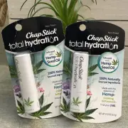 Lot 2 ChapStick Lip Balm Total Hydration Chill Hemp Seed Oil Calming Botanicals
