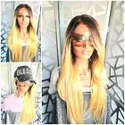 Straight Blonde Golden Wig Lace Front Wig Ombre Long Blonde Wig Glueless Wig