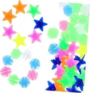 SUPVOX 72pcs Bike Wheel Beads Plastic Clip Ornaments for Bicycle Spokes Includes Star and Glow The Dark Balls Easy Installation for Front and Rear Wheels