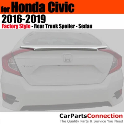Painted Trunk Spoiler For 16-19 Honda Civic Sedan No Drill NH578 TAFFETA WHITE (for: Honda)