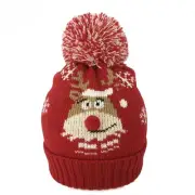 Red Snowflake Woolen Hat Xmas Hat Fancy for Head Accss Gifts for Teenager Girlfr