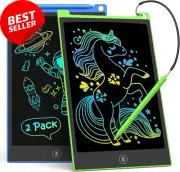 2 Pack LCD Writing Tablet, 8.5'' Doodle Board, Travel Games & Learning Toys