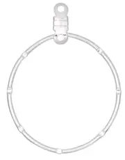 Beading Hoop,10 Silver Plated Steel 26mm Round Notched Ring with Closed Loop