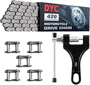 DYC 420 Motorcycle Chain 132 Links with Chain Breaker for 50 70 90 110 125cc SSR TaoTao Coolster Apollo Baja Kazuma Chinese ATV 4 Wheeler Quad Pit Dirt Bike Go Kart Cart Mini Bike Parts