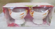 Laura Ashley Set 2 Chicken Egg Cups Earthenware New Boxed Hen Country Breakfast