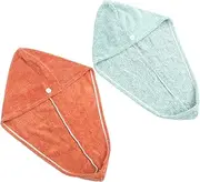 Ipetboom 2 Pack Hair Drying Cap Absorbent Towel Wrap Soft Material Quick Dry for Wet Hair Salon Use
