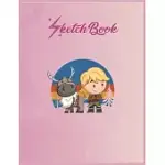 SKETCHBOOK: DISNEY FROZEN 2 SVEN AND KRISTOFF CHIBI EMPTY NOTEBOOK SKETCHBOOK FLORAL FLOWER ARTS NOTEBOOK FOR GIRLS TEENS KIDS JOU