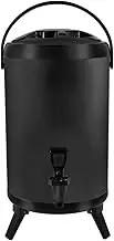 SOGA 10L Stainless Steel Insulated Milk Tea Barrel Hot and Cold Beverage Dispenser Container with Faucet Black