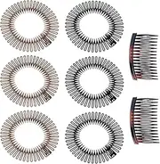 LUFFLOK 8 Pieces French Hair Combs, Two Size Teeth Hair Slides, Non Slip Hair Comb Styling Accessories for Women and Girls, Plastic Strong Hold Hair Clips for Bridal Wedding (Black + Brown)