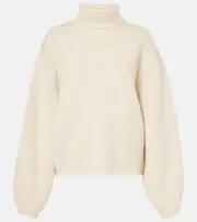 [Toteme] Toteme Ribbed-knit wool-blend turtleneck sweater AU 14 white