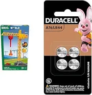 BRIO - Construction Crane w Lights 5 Pieces with Duracell LR44 Batteries (Pack of 4)