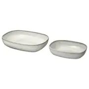 GLADELIG oven dish, set of 2, grey
