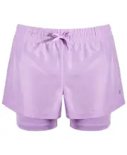 ID Ideology Big Girls 2-in-1 Pull-On Shorts, Crocus Petal, Small