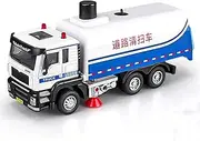Die-cast Alloy Diecast 1:50 Road Sweeper Sprinkler Truck Model Car Sound Light Pull Back Simulation Vehicle Model Presents Miniature Vehicle