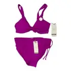 Calia By Carrie Underwood Bikini 2 Piece Xtra Small Lush Berry Tie Front New